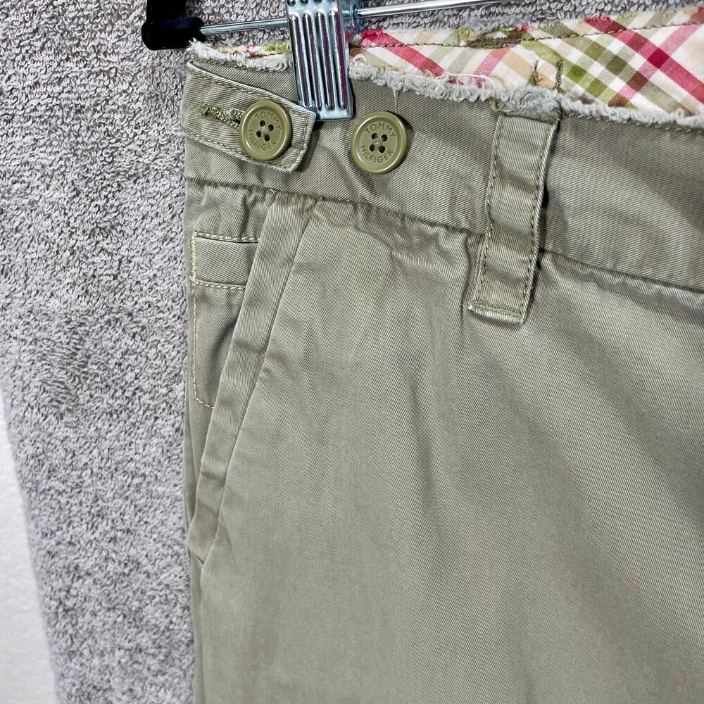 Vintage Y2K Tommy Hilfiger Green Capris Khaki Cargo Straight Leg Women's Size 6 - Picture 2 of 10